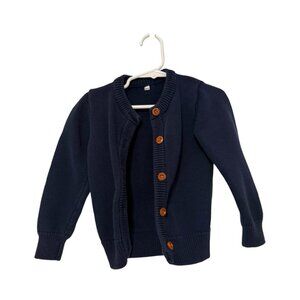Navy Blue Cardigan Button Front Cotton Toddler 3T